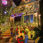 YEGUO 500 LED 165ft Christmas Lights Outdoor Waterproof, Warm White String Lights Indoor, 8 Modes Green Wire Twinkle Xmas Tree Lights Plug in with Memory Timer