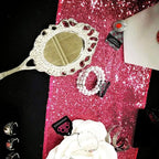 Eternal Beauty Hot Pink Table Runner for Wedding, 5PCS-12x108 Sequin Table Runner Decorations for Birthday Parties, Banquets, Graduations,Christmas