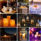 12 Pack Flameless Candles Battery Operated Waterproof Led Candles (D:2.2" X H:4" 5" 6" 7") Candles with 2 Remotes Contro for Wedding, Party, Birthday