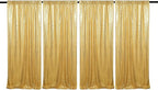 JYFLZQ Gold Sequin Backdrop Curtains 2ft x 8ft 4 Panel Glitter Photo Booth Backdrops Sparkly Photography Background Drapes for Parties Wedding Bridal Showers