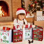 GITMIWS 12 Pack Christmas Paper Gift Bags with Tissue Paper, 9'' Medium Christmas Treat Gift Bags Bulk with handles, Xmas Shopping Tote Goodie Bag for Kids, Xmas Party Favor Decor