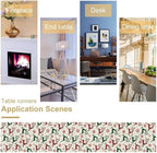 Christmas Table Runner,Christmas Plaid Deer Print Farmhouse Table Cloth Kitchen Dining Table Decoration for Home Party Decor 13x120 Inch