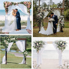 2 Pack White Backdrop Curtain for Wedding Photo Photoshoot Birthday Party Christmas Decorations (27" W x 120" L (Pack of 2))