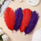 YAKRUNA 30PCS Red Ostrich Feathers Bulk 12-14 Inches for Centerpieces for Wedding Birthday Gatsby Party, Decorative Plumes for Vase & Table & Christmas Tree Decor (30-35cm, Red)
