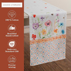 Maison d' Hermine Table Runner 100% Cotton Single Layer Table Runners 72 inches Long Decorative for Home Kitchen Dining Party Wedding Bridal Shower Spring Summer (Summer Whisper , 14.50" x 72")