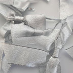 50pcs 3-1/2" Metallic Silver Glitter Ribbon Bows with Twist Ties for Gift Wrapping Packing Christmas Big Bows for Holiday Decoration (Silver)