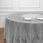 Tableclothsfactory 120" Ivory Premium Lace Round Tablecloth for Banquet Party Wedding Event Home Decor
