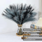 60 Pcs Pampas Grass Decor 21.7 Inch Faux Light Grey and Dark Grey Pampas Grass Bulk Artificial Dried Flowers Small Vase Filler Pompas Grass.