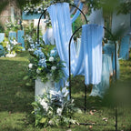 Wokceer Wedding Arch Draping Fabric 2 Panels 28.7" x 20FT Dusty Blue Drapes Sheer Fabric Backdrop Arch Draping Fabric for Wedding Ceremony Birthday Party Bridal Shower Decoration