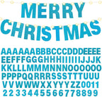TaoBary 112 Pcs DIY Letter Kit Glitter Customizable Banner Letters Include 107 Letters and Numbers 3 Rope and 2 Needles for Birthday Halloween Christmas Wedding Valentine Party Decor(Baby Blue)