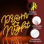 Prom Night Neon Sign for Wall Decor Yellow LED Words Neon Light by USB Powered Dimmable Prom Night Light Up Sign for Prom Birthday Wedding Christam Party Bar Decor(16.1 * 12.6In)