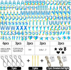 167Pcs DIY Glitter Customizable Banner Kit Custom Banner Happy Birthday DIY Letter Banner Happy New Year Personalized Banner Christmas Baby Shower Birthday Party Decorations Supplies（Shiny Holografic）