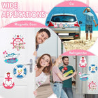 Xuhal 4 Pcs Just Married Cruise Door Decorations Wedding Honeymoon Cruise Door Magnets Just Married Car Decoration Anchor Life Preserver Magnet Carnival Car Locker Refrigerator