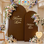 Brown Green Arch Backdrop Cover for Wedding, 7.2FT 6FT Set of 2 Stretchy Spandex Fitted Arch Stand Cover for Baby Shower, Birthday Party Decor, Chiara Backdrop Cover with Double-Sided Design