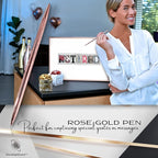 Framed Retirement Decorations Guest Book for Womens 12"x16" Rose Gold Frame - Window Cut Design - Including Gold Pen & Acrylic Glass - Retired Party Decor Gifts for Her