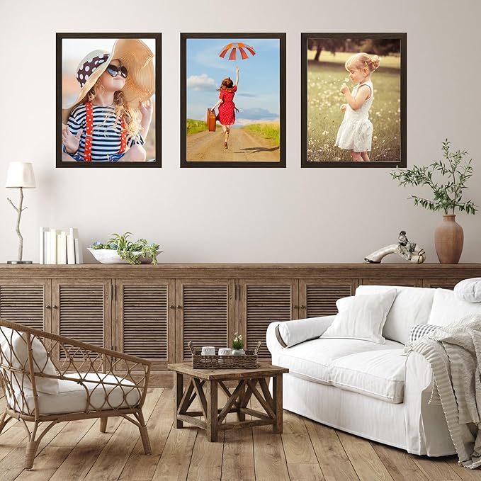KTKDE A2 Picture Frame Walnut Woodgrain Display 16.5x23.4 inch Poster Frames Vertical & Horizontal Wall Hanging Large Picture Frame for Photos and Artwork - Perfect for best gifts and Home Decor