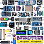 SunFounder Universal Maker Sensor Kit Compatible with Arduino Mega 2560/Uno R3/R4 Minima/WiFi Nano, Raspberry Pi 5/4B/3B+/Zero 2 W/, Pico W, ESP32, C++, Python, MicroPython, Beginners & Engineers