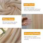 Wedding Arch Draping Fabric 1 Panel 28.7" x 20FT Nude Sheer Chiffon Backdrop Drapes for Wedding Ceremony Birthday Party Bridal Shower Outdoor Decoration
