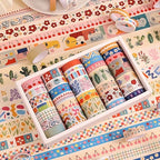 emmoolife 35 Rolls Washi Tape Set, Colorful Cute Floral Writable Decorative Tapes for Scrapbooking and Journaling, Junk Journal Supplies, Bullet Journaling for Women Girl 5-30mm Wide 9.84ft Long/Roll