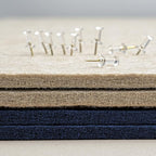 Bulletin Board, 24 x 18 inches Felt Board Decorative Pin Board, Cork Board Alternative for Wall, Foldable Photo Board Self-Adhesive Vision Board Mood Board with 20 Pushpins - Dark Blue