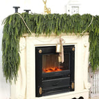 5FT Christmas Norfolk Pine Garland -2PCS, Artificial Pine Needles Garlands Faux Greenery Fake Garland for Holiday Fireplace,Table,Window,Stairs,Mante,Indoor Outdoor Decor