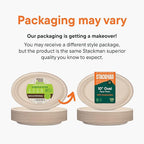 100% Compostable Oval Paper Plates [50-Pack] - {PFAS-Free} - {BPI Certified} - [10 Inch] Heavy Duty, Eco-Friendly, Biodegradable Bagasse Dinner Platters - Natural Brown 10" Oval Plates by Stack Man