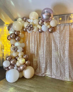 7ft x 7ft Champagne Sequin Backdrop Curtain Glitter Photo Booth Backdrop for Wedding Birthday Baby Shower Event Decorations
