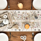 Artoid Mode Wildflower Leaves Floral Fall Table Runner, Autumn Thanksgiving Kitchen Dining Table Decoration for Indoor Outdoor Home Party 13x108 Inch
