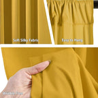 10 x 10 Feet Gold Backdrop Curtain for Partie, Background Curtains for Photoshoot, Birthday, Wedding, Halloween, Thanksgiving, Christmas Day, New Year Party Decorations 5Ft x 10Ft, 2 Panels