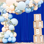 MEETSKY Royal Blue Backdrop Curtains for Parties Blue Curtains Photography Backdrop Drapes for Wedding Birthday Party Baby Showers Rod Pocket Home Sliding Door Decoration, 5ft x 8ft, 2 Panels
