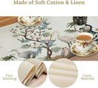 Peacock Table Runner,Retro Chinese Peonies Flowers Peacock Table Runner for Home Kitchen Dining Party Indoor Outdoor Decoration 13x120 Inch