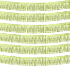 6 Pack 10 Feet Foil Fringe Garland Metallic Tinsel Streamers Banner Wall Hanging Backdrop Banner for Parade Floats, Thanksgiving, Christmas, Birthday, Halloween Party Decorations(Light Green)