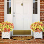AmyHomie 16 Bundles Artificial Flowers for Outdoor Outside Summer Fall Decoration UV Resistant Faux Flowers No Fade Fake Plastic Plants Fake Mums Garden Porch Window Box Decorating
