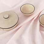 Solino Home Linen Pink Table Runner 60 Inches - Classic Hemstitch, 100% Pure Linen Coffee Table Runner 14 x 60 Inch Ideal for Dresser Tables - Halloween