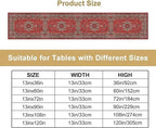 Vintage Boho Red Table Runner,Elegant Mid Century for Home Farmhouse Kitchen Table Dining Coffee Room Garden Party Wedding Decor 13x120in