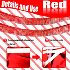 6 Pack 10 Feet Red Foil Fringe Garland Metallic Tinsel Streamers Banner Wall Hanging Curtain Backdrop Banner for Parade Floats, Thanksgiving, Christmas, Birthday, Halloween Party Decorations