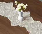 Beaded Table Runner - Elegant & Versatile Dining & Kitchen Linen for Home Decor, Weddings, Parties, Special Occasions, Modern Table Decoration & Luxury Festive Accessory (Ivory) - CLEENTABLE