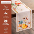 Maison d' Hermine Table Runner 100% Cotton Single Layer Table Runners 72 inches Long for Thanksgiving Christmas Decorations Home Kitchen Dining Party Wedding (Potiron, 14.5" x 72")