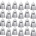 24 Pcs Halloween Disco Ghosts Decor Halloween Ornament Silver Mirror Disco Skeleton Tabletop Centerpiece for Holiday Cosplay Home Props Gift Party Decorations (Sliver)