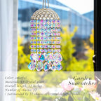 Crystal Chandelier Wind Chimes Suncatcher Pendant, Aurora Light Catcher for Window Indoor Outdoor Ornament, Gift for Mothers Day Christmas Day