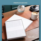 BEECHMORE BOOKS A4 Sketchbook – 8.5x11 Premium Vegan Leather Bound Large Sketch Book Hardcover With 156 Thick 160gsm Perforated Ivory Pages, Blank Sketch Pad, Gift Boxed, Back Pocket, Ribbon Bookmark