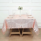 Efavormart 72" Blush Rose Gold Sparkly Sequin Geometric Tulle Square Table Overlay
