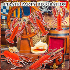 Jetec 6 Pcs Tissue Crab Lobster Honeycomb Centerpiece Hanging Crab Lobster Party Decorations Table Decor for Summer Sea Animal Beach Birthday Party Supplies(Lobster)