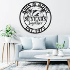 Personalized 50th Wedding Anniversary Sign Gifts for Parents Custom Metal Anniversary Sign Personalized Wedding Gifts for Couples Husband Wife Custom Monogram Name Signs Housewarming Gift