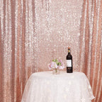 Eternal Beauty Rose Gold Sequin Backdrop, 8x10 Ft Glitter Background Curtains for Shimmer Photography Party Wedding Birthday Back Drop Decor