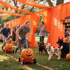 VOK Orange Wedding Arch Draping Fabric Chiffon Fabric, 29in x 18Ft 2 Panels Sheer Chiffon Outdoor Curtain for Wedding Ceremony Birthday Party Decoration (Orange,2 Panel)
