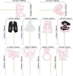 Gyufise 30Pcs She Said Yes Cupcake Toppers Glitter Diamond Ring I Do Love Cupcake Picks Miss to Mrs He Asked Bridal Shower Wedding Engagement Bachelorette Cake Decoration Light Pink