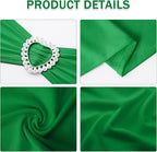 Howhic Pack of 60 Spandex Chair Sashes Bows Stretch Chair Cover Band with Buckle Slider Universal Elastic Chair Ties for Wedding Banquet Party Event Decoration (Emerald)