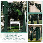 Emerald Green 2 Panels Wedding Arch Draping Fabric 20Ft Length x 28" Width Arch Drapes Chiffon Fabric Sheer Curtains Backdrop for Party Bridal Decorations Wedding Ceremony Stage Reception Decor