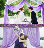 8 Panels Wedding Arch Draping Fabric 28" x 20Ft Wedding Arch Drapes Chiffon Fabric Drape Sheer Backdrop Curtain for Weddings Party Ceremony Baby Shower Arbor Drapery Reception Ceiling Decor(Lavender)